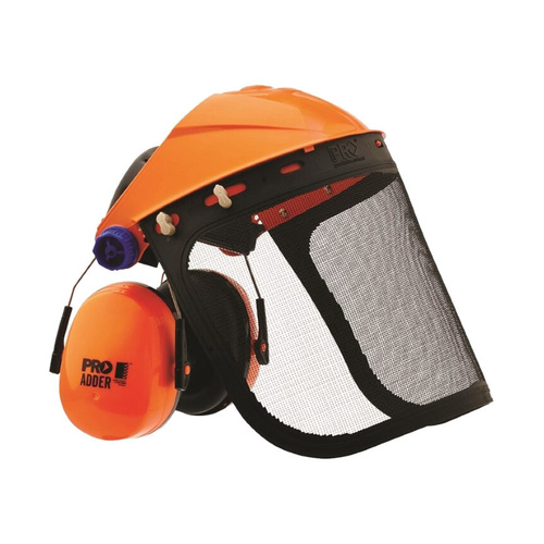 WORKWEAR, SAFETY & CORPORATE CLOTHING SPECIALISTS - Assembled Browguard + Mesh Visor + Adder Earmuff