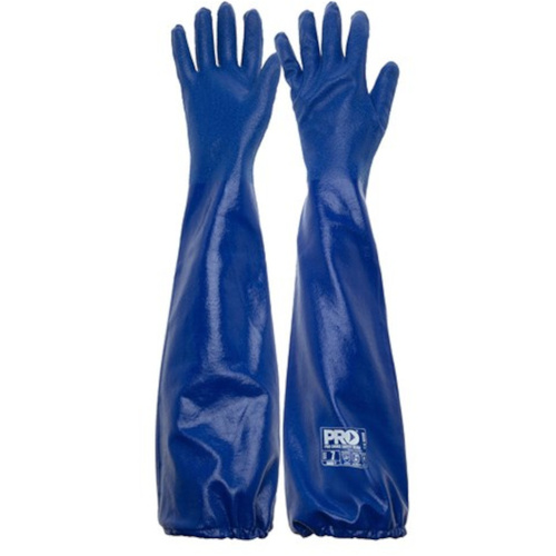 WORKWEAR, SAFETY & CORPORATE CLOTHING SPECIALISTS Blue Nitrile Extended Length Chemical Glove (MOQ 6)