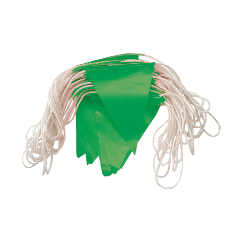 WORKWEAR, SAFETY & CORPORATE CLOTHING SPECIALISTS Orange PVC Flag Bunting. Day Use. GREEN Flags
