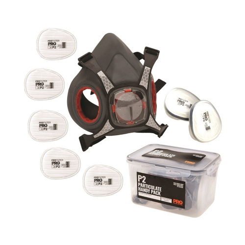 WORKWEAR, SAFETY & CORPORATE CLOTHING SPECIALISTS PARTICULATE KIT H/MASK & 5 PAIR PRE FILTER REPLACEMENTS HANDY PACK