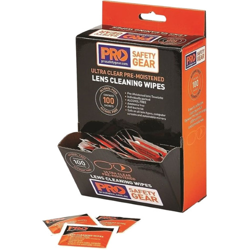 WORKWEAR, SAFETY & CORPORATE CLOTHING SPECIALISTS - Lens Cleaning Wipes. Alcohol Free. Box of 100
