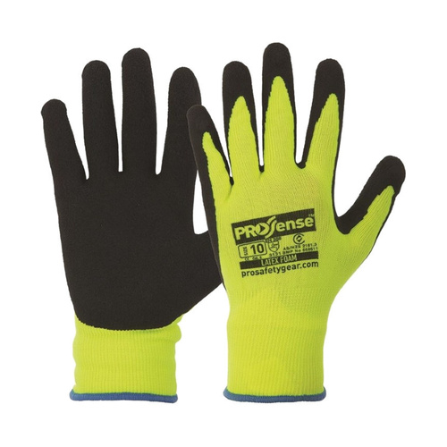 WORKWEAR, SAFETY & CORPORATE CLOTHING SPECIALISTS - Black Latex Foam on Hi Vis Yellow Nylon Liner