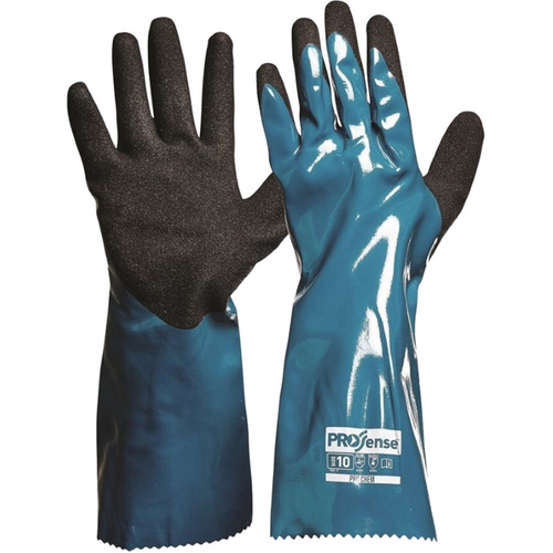 WORKWEAR, SAFETY & CORPORATE CLOTHING SPECIALISTS PROCHEM 35CM GREEN/BLACK NITRILE PU GLOVE