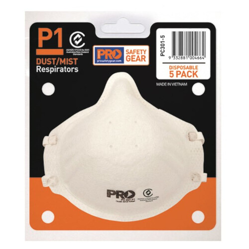 WORKWEAR, SAFETY & CORPORATE CLOTHING SPECIALISTS - P1 Respirators in Blister Pack - 5 Pk