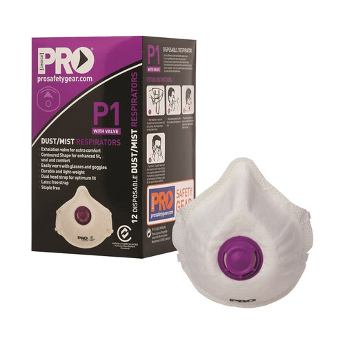 WORKWEAR, SAFETY & CORPORATE CLOTHING SPECIALISTS - P1 with Valve Respirators - Box of 12