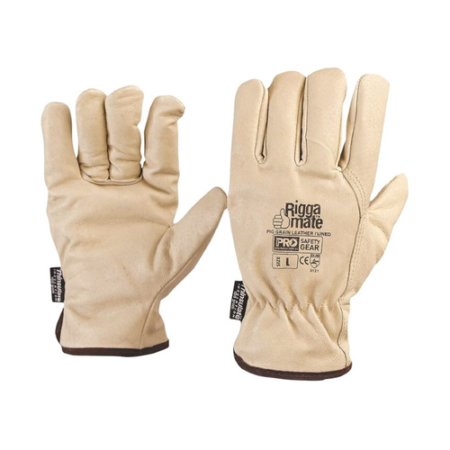 WORKWEAR, SAFETY & CORPORATE CLOTHING SPECIALISTS - Piggrain Beige Riggers LARGE Thinsulate Lined