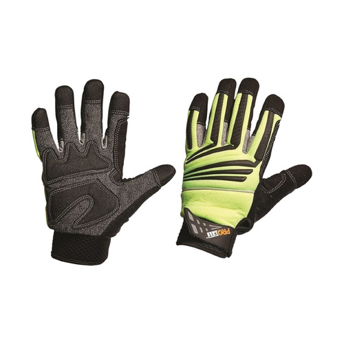 WORKWEAR, SAFETY & CORPORATE CLOTHING SPECIALISTS - High Vis Yellow Cut 5 Mechanic Glove