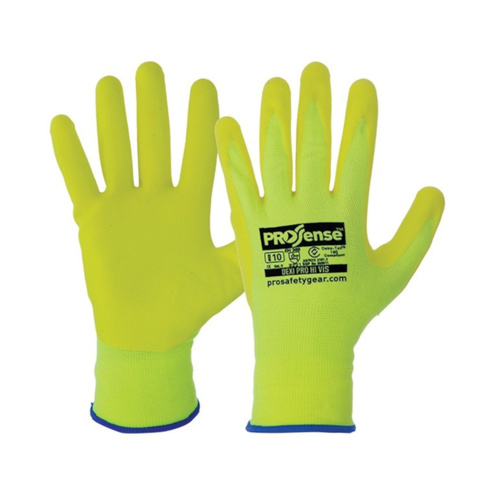 WORKWEAR, SAFETY & CORPORATE CLOTHING SPECIALISTS PROSENSE Hi-VIS YELLOW DEXIPRO GLOVE VEND READY