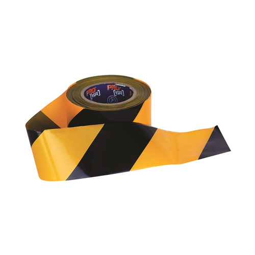 WORKWEAR, SAFETY & CORPORATE CLOTHING SPECIALISTS Barricade Tape - 100mm x 75m Yellow / Black