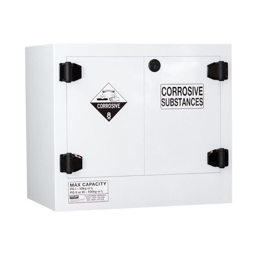 WORKWEAR, SAFETY & CORPORATE CLOTHING SPECIALISTS - PRATT POLY CORROSIVE CABINET 100LTR. 2 DOOR, 1 SHELF