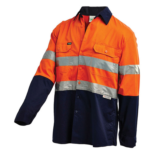 WORKWEAR, SAFETY & CORPORATE CLOTHING SPECIALISTS Hi-Vis 2 Tone Regular Weight Taped Shirt