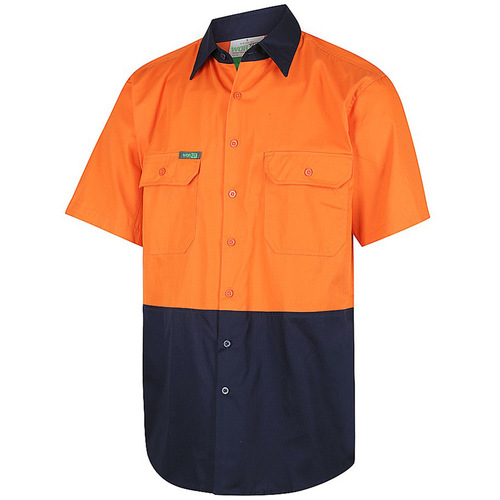 WORKWEAR, SAFETY & CORPORATE CLOTHING SPECIALISTS Hi-Vis 2 Tone Lightweight Short Sleeve Shirt