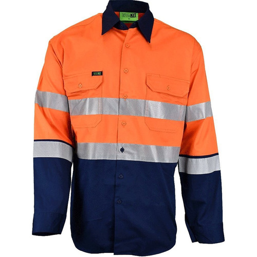 WORKWEAR, SAFETY & CORPORATE CLOTHING SPECIALISTS HI-VIS LIGHTWEIGHT LONG SLEEVE BIOMOTION TAPED SHIRT