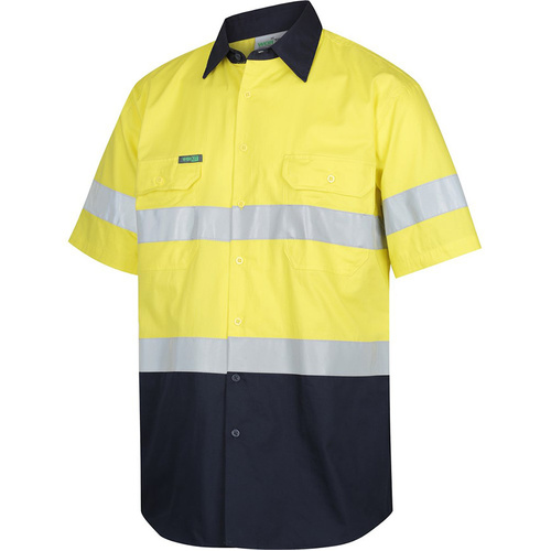 WORKWEAR, SAFETY & CORPORATE CLOTHING SPECIALISTS - Hi-Vis Lightweight Short Sleeve Taped Shirt