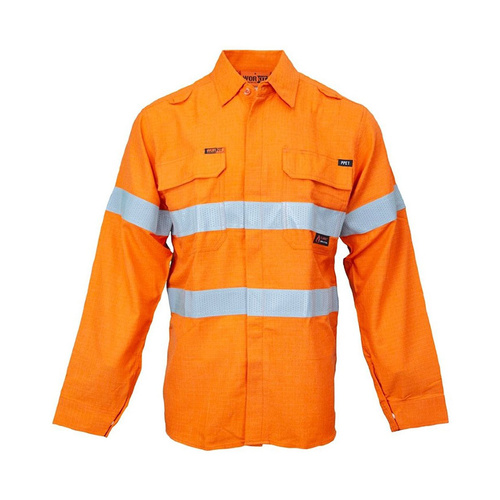 WORKWEAR, SAFETY & CORPORATE CLOTHING SPECIALISTS - FLAREX RIPSTOP PPE1 FR Inherent 155gsm Lightweight Taped Shirt