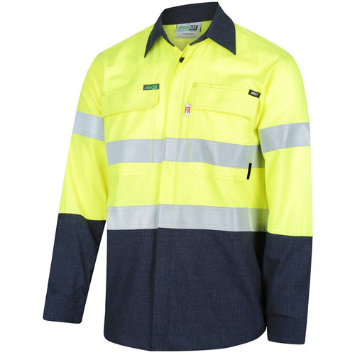 WORKWEAR, SAFETY & CORPORATE CLOTHING SPECIALISTS - FLAREX RIPSTOP PPE1 FR Inherent 155gsm Lightweight Taped Shirt