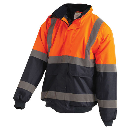 WORKWEAR, SAFETY & CORPORATE CLOTHING SPECIALISTS Hi-Vis 2 Tone Wet Weather Bomber Taped Jacket