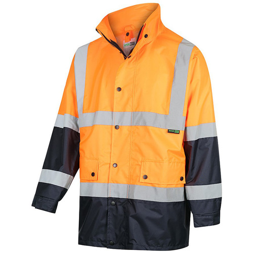 WORKWEAR, SAFETY & CORPORATE CLOTHING SPECIALISTS Hi-Vis 2 Tone Waterproof Taped Rain Jacket