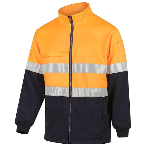 WORKWEAR, SAFETY & CORPORATE CLOTHING SPECIALISTS - Hi-Vis 2 Tone Zip Through Taped Fleece Jumper