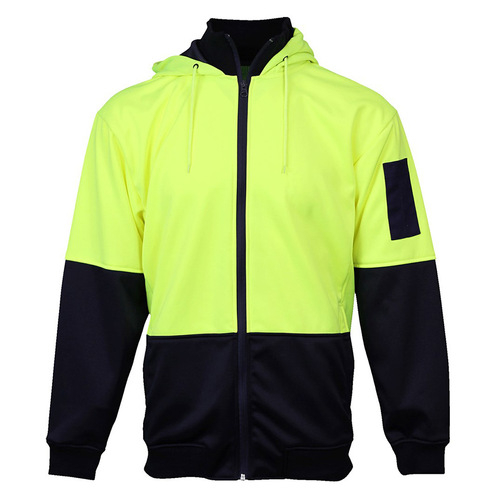 WORKWEAR, SAFETY & CORPORATE CLOTHING SPECIALISTS Hi-Vis 2 Tone Full Zip Tech Fleece Hoodie