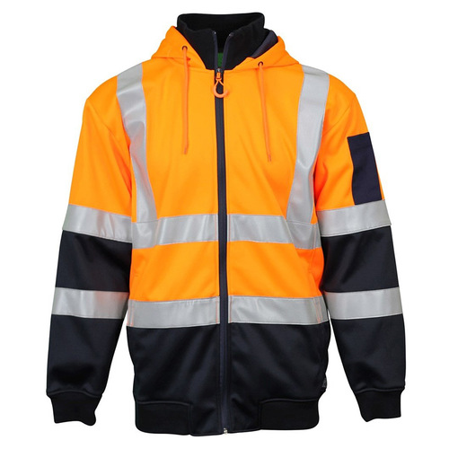 WORKWEAR, SAFETY & CORPORATE CLOTHING SPECIALISTS Hi-Vis 2 Tone Full Zip Tech Fleece Taped Hoodie