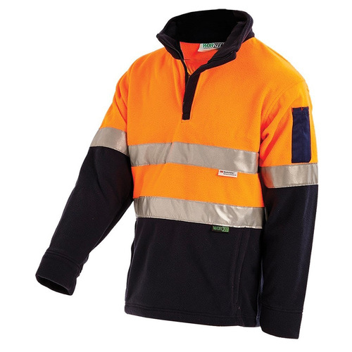 WORKWEAR, SAFETY & CORPORATE CLOTHING SPECIALISTS - Hi-Vis 2 Tone 1/4 Zip Taped Polar Fleece Jumper