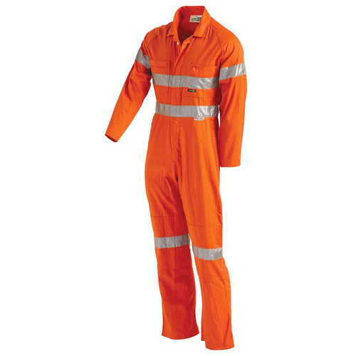 WORKWEAR, SAFETY & CORPORATE CLOTHING SPECIALISTS Hi-Vis Lightweight Single Tone Taped Coverall with Nylon Press Studs