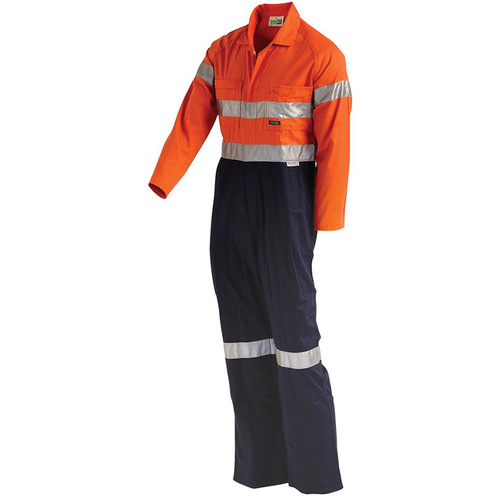 WORKWEAR, SAFETY & CORPORATE CLOTHING SPECIALISTS - Hi-Vis 2-Tone Lightweight Taped Coverall with Nylon Press Studs