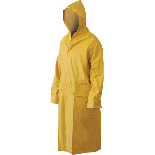 WORKWEAR, SAFETY & CORPORATE CLOTHING SPECIALISTS - YELLOW FULL LENGTH PVC RAIN COAT