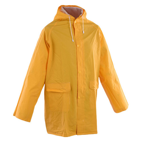 WORKWEAR, SAFETY & CORPORATE CLOTHING SPECIALISTS - YELLOW 3/4 LENGTH PVC RAIN JACKET