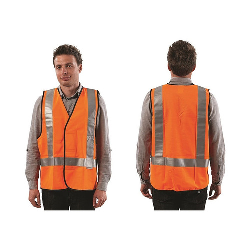 WORKWEAR, SAFETY & CORPORATE CLOTHING SPECIALISTS FLURO H BACK SAFETY VEST - DAY/NIGHT USE