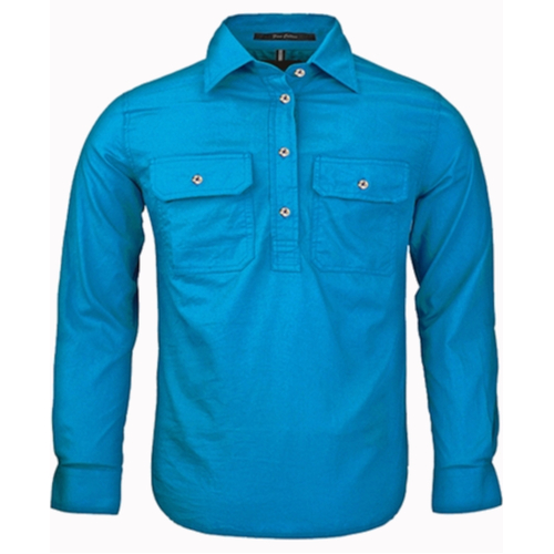 WORKWEAR, SAFETY & CORPORATE CLOTHING SPECIALISTS - Kids Pilbara Closed Front Long Sleeve Shirt