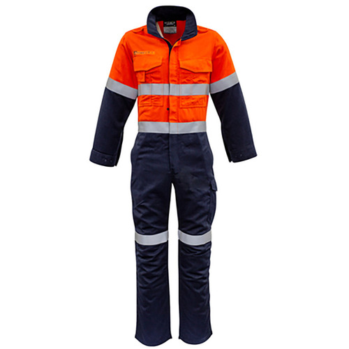 WORKWEAR, SAFETY & CORPORATE CLOTHING SPECIALISTS - Mens Orange Flame Overall - Hoop Taped