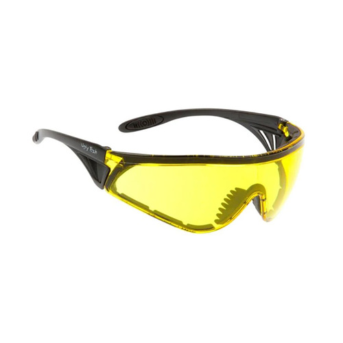 WORKWEAR, SAFETY & CORPORATE CLOTHING SPECIALISTS FLARE with Vented Arms & Protective Seal - Matt Black Frame, Yellow Lens - Safety Glasses