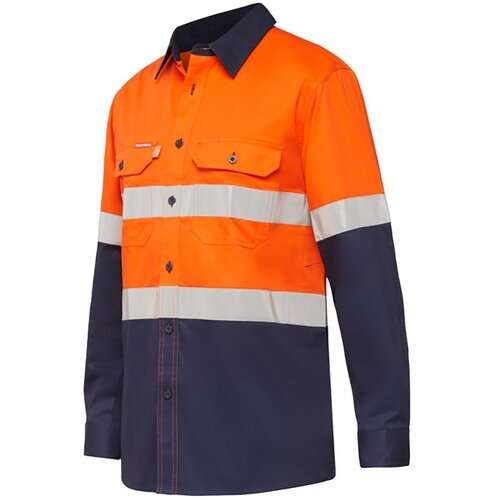 WORKWEAR, SAFETY & CORPORATE CLOTHING SPECIALISTS - Koolgear - Ventilated Hi-Vis Two Tone Shirt with Tape Long Sleeve